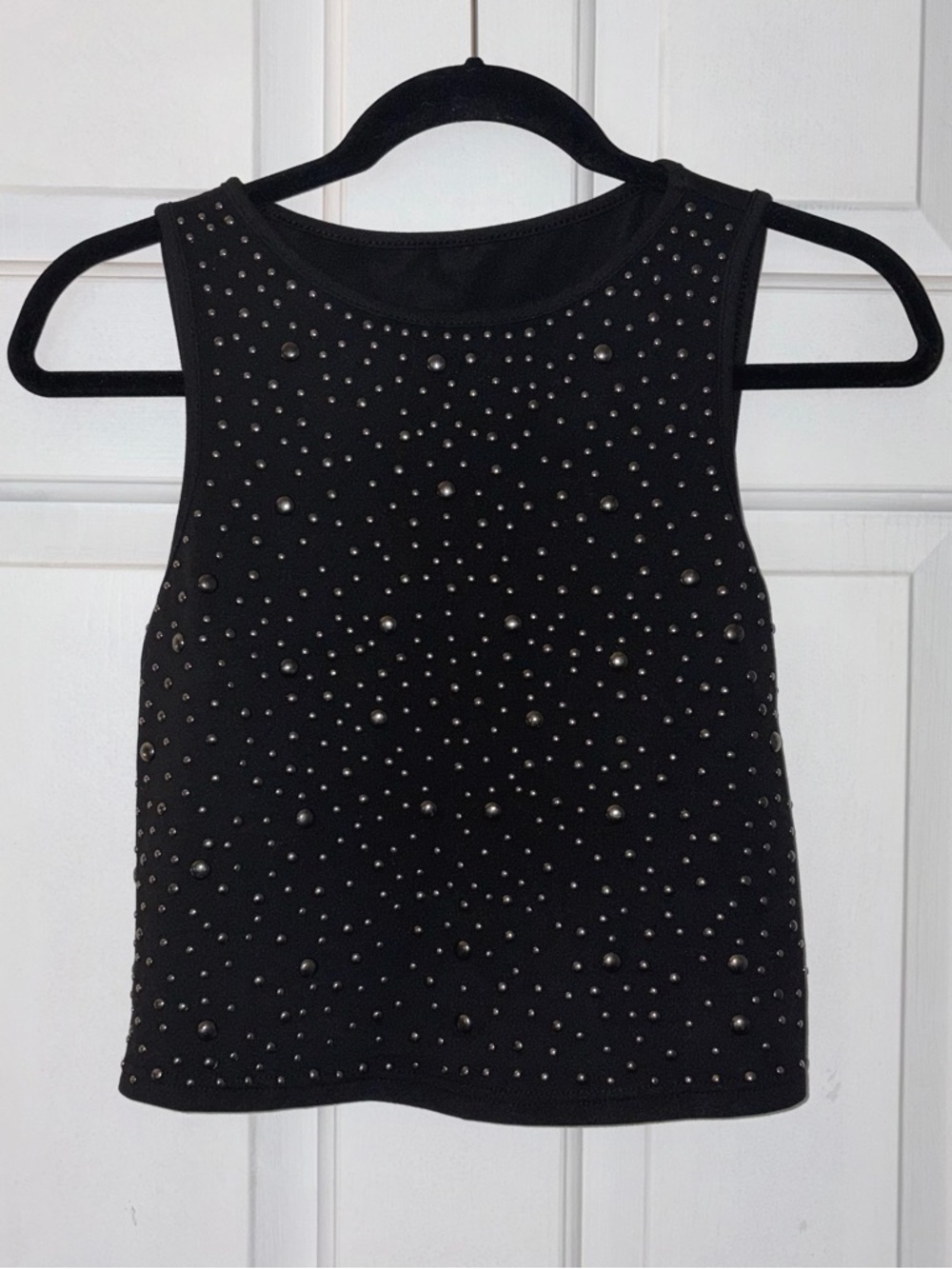 Black Studded Sleeveless Women’s Tank Top